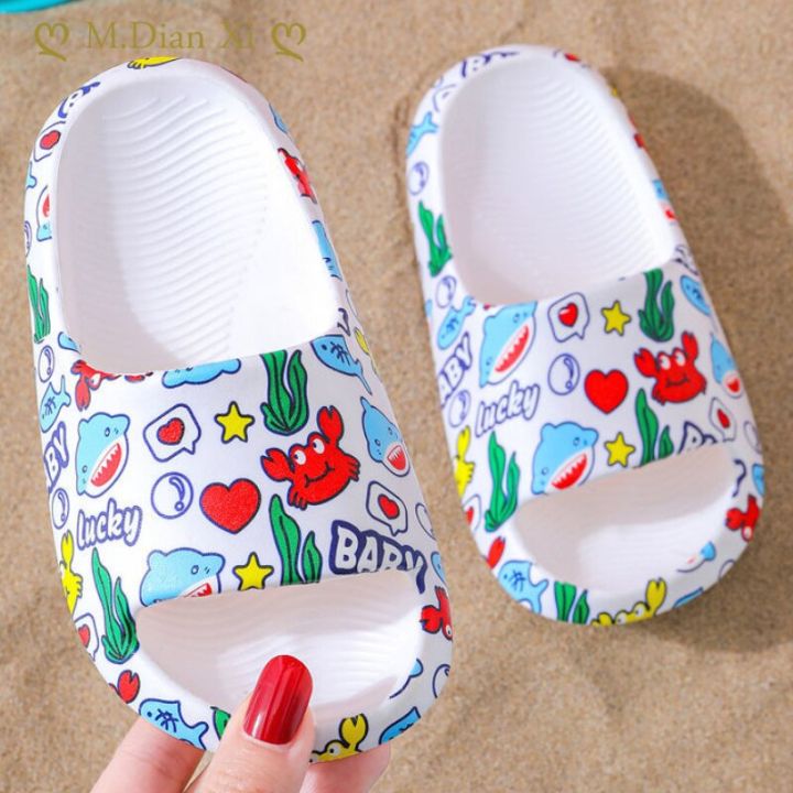 Cute Toddler Shoes Children's Slippers Soft Cartoon Slippers Bottom Non-slip Baby Slippers In Summer Bathroom Girls' Child Shoe
