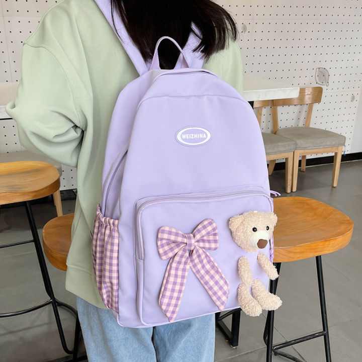 New Cute Primary School Students Grade 3 to Grade 6 Junior High School Students Large-Capacity Backpack Girls Backpack High School Student Bag