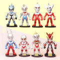 8pcs/set Ultraman Zero Ultraman Tiga Action Figure Dolls For Children Christmas Gift.