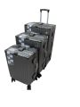 The Aluminum-Style Latch Luggage - Metallic Gunmetal Gray. 