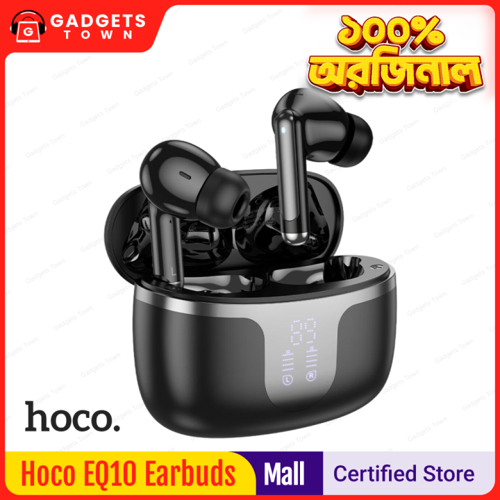 Hoco EQ10 Plus Harmony ANC + ENC TWS Earbuds | Bluetooth 5.4 | 13 mm Drivers | 7 H Playback (6 H ANC) | 300 mAh LED Display Case | Dual‑Device Pairing | Auto‑Pair | Touch Volume Slide | Type‑C Charge | IPX5