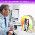 GC USB Night Light With Clock Alarm Function 15W Wireless Fast Charging Touch Control Colorful Volcano Crack Atmosphere Light Work With Alexa.