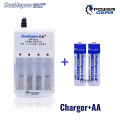 Battery Charger Combo including 2 Unit Doublepow AA Size Rechargeable Battery Pack. 