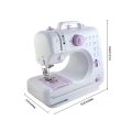 CGSM-505 Mini Sewing Machine 12 Stitch Multifunctional Portable Sewing Machine with Foot Pedal LED Light Dual Power Adapter & Battery for Home Tailoring DIY Craft.