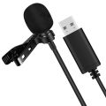 Universal USB Microphone Lavalier Microphone Clip-on Computer Mic Plug and Play Omnidirectional Mic. 