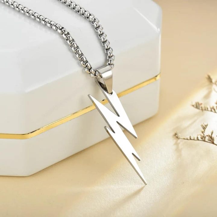 Men%20Lightning%20Bolts%20%20Pendants%20Silver%20Color%20Stainless%20Steel%20Link%20Chain%20Fashion%20Jewelry%20Chain%20For%20Men/Gift%20for%20Men/Boys%20-%20Image%205