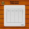 4 gang 1 way switch (Regular series). 