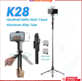 Premium Handheld Stabilizing K28 SELFIE STICK TRIPOD (5 Foot) 360 degrees Rotation with remote.