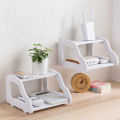 Wall Mounted Wifi Router Shelf Set-Top Box Bracket Creative Storage Box Rack Double Floating Shelf,Modern Wall Mount Floating Shelf Tv Console For Cable Boxes, Routers, Remotes - Router Stand. 