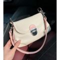 Xiaohongshu same style 2023 Niche new style 2 Shoulder Strap Retro Lock Soft Leather Underarm Bag Shoulder Crossbody Soft Leather Bag. 