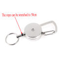 1pc Retractable Pull Key Ring Chain Clip Carabiner Holder Recoil Extends To 50cm. 