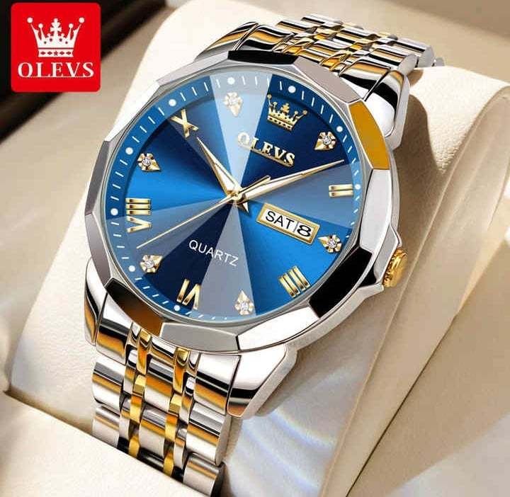Olevs 9931 Luxury Fashion Stainless Steel Unique Design Diamond Cutting Glass Wrist-Watche