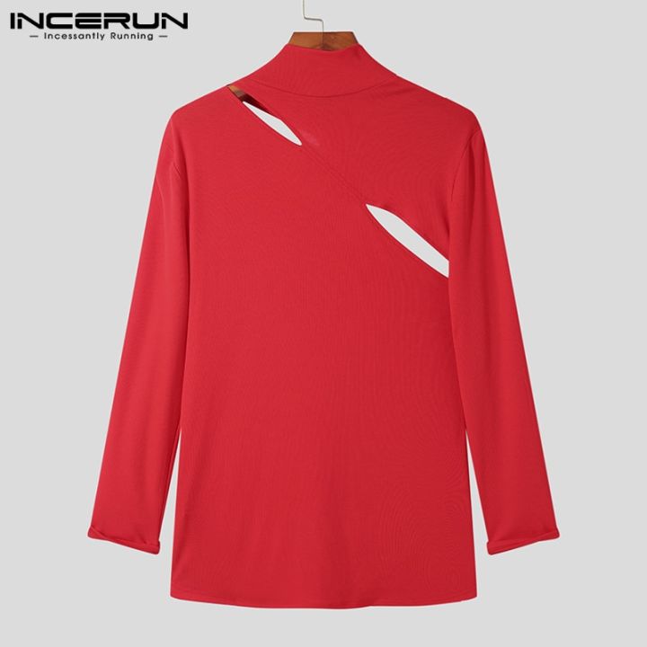 INCERUN%20Men%20T%20Shirt%20Solid%20Turtleneck%20Long%20Sleeve%20Streetwear%202022%20Hollow%20Out%20Fashion%20Men%20Clothing%20Fitness%20Casual%20Camisetas%20S-5XL%20-%20Image%208