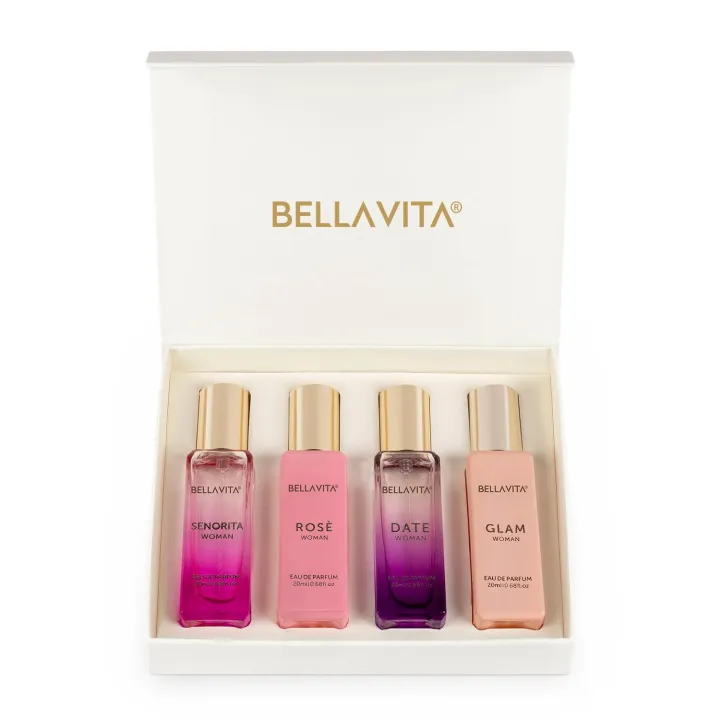 Bella%20Vita%20Luxury%20Long%20Lasting%20Women%20Gift%20Set%20%7C%20Perfume%20for%20Woman%20%7C%204x20ml%20%7C%20Gifts%20for%20Women%20%7C%20Floral,%20Fruity,%20Premium%20Fragrance%20Scent%20%7C%20Date,%20Senorita,%20Glam,%20Rose%20-%20Image%203
