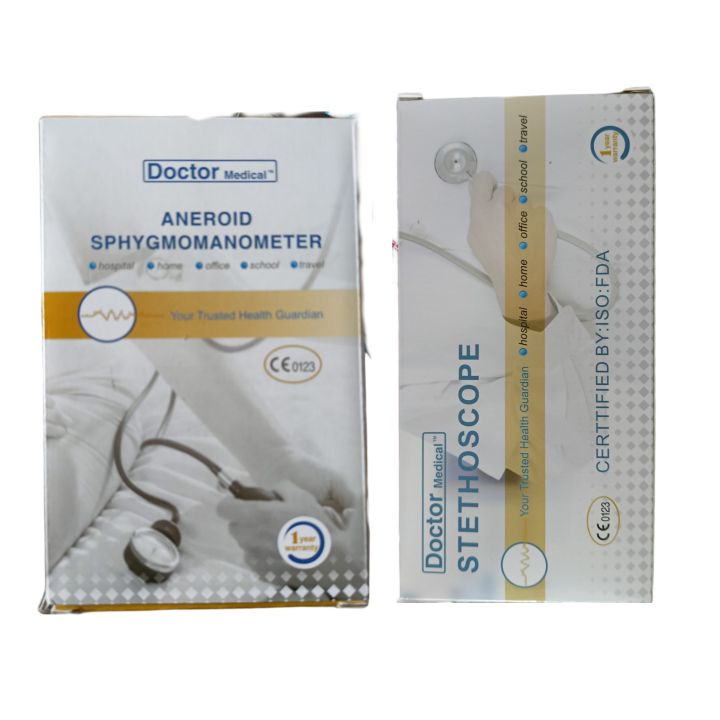 Doctor Medical Blood Pressure Machine Monitor Sphygmomanometer- Analog Aneroid BP Machine Set With Free Stethoscope