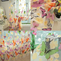 【Trending Now】 Colorful Butterfly Tulle Curtain Living Room Transparent Modern Valances Window Drapes Bedroom Yarn Fabric Romantic Decor. 