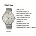 Women's Minimalist Quartz Watch Business Fashion Analog Calendar Stainless Steel Wrist Watch. 