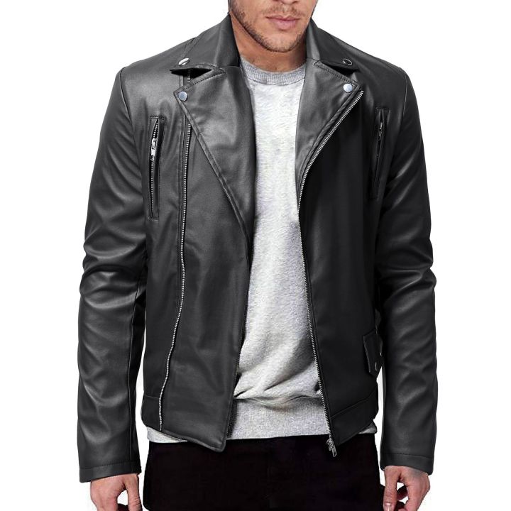 2022%20Men's%20Oblique%20Zipper%20Casual%20PU%20Leather%20Jacket%20Youth%20Fashion%20Suit%20Collar%20Leather%20Jacket%20-%20Image%204