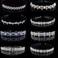 New Hair Band Wedding Hair Accessories for Women Girls Headband Hair Ornaments Headpiece Blue Crystal Crown Hair Jewelry.