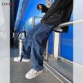 LINHUA Men Wide Leg Jeans Mens Spring cargo pants Hip Hop Streetwear New Loose Straight Baggy Denim Pants Male work jeans.