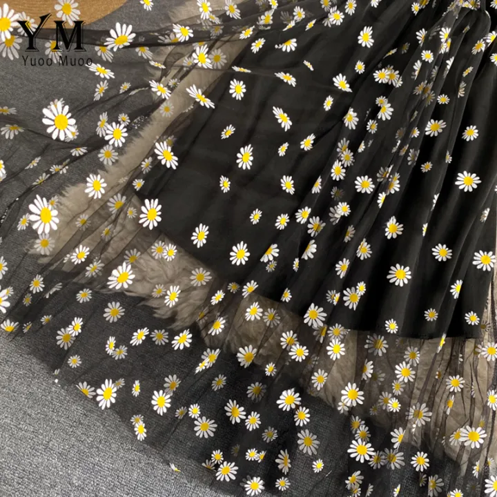 YuooMuoo%20Korean%20Fashion%20Daisy%20Flower%20Print%20Mesh%20Party%20Dress%20Summer%20Two%20Layers%20Spaghetti%20Strap%20Vacation%20Midi%20Dress%20Beach%20Vestidos%20Shapewear%20-%20Image%205