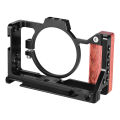 Camera Cage Compatible with Sony ZV1 Camera with Wooden Handle Grip Cold Shoe for Mounting Microphone LED Light. 