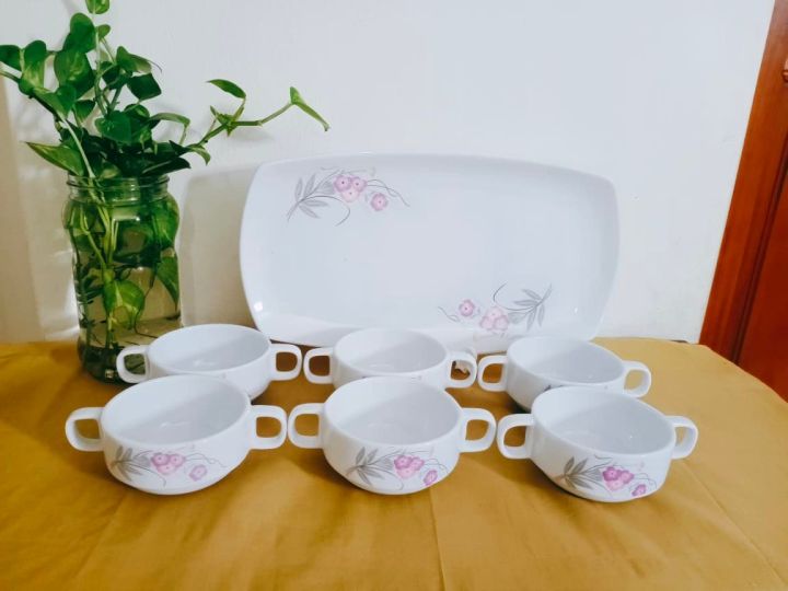 White%207%20Pcs%20Snack%20Bowl%20Set%20With%20Tray,Ceramic%20Firni%20Set%20&%20bati,Soup%20&%20Firni%20Bati,Ice%20Cream%20Cup%20Set,Gift%20And%20Home%20Decoration,Oven%20Proof%20Ceramic%20Serving-Plate-Dish,Bowl.%20-%20Image%208