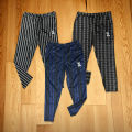 SMUG Premium Stripe Trouser Combo - 3 pcs - Bold Stripe and Box Stripe and Navy Stripe Combo.
