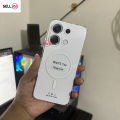 Xiaomi Redmi Note 13 4G Berlia Transparent Magnatic Magsafe Anti Yellow Clear Protective Phone Case Back Cover. 