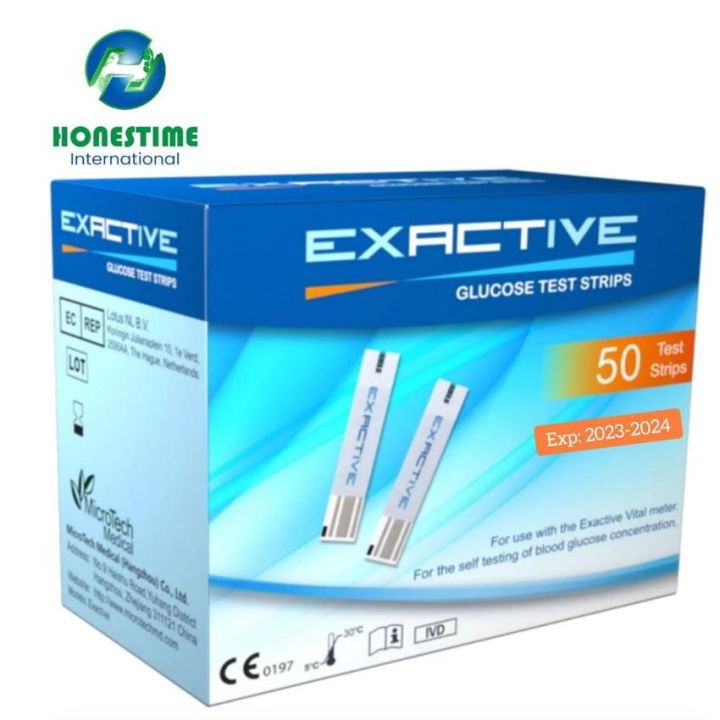 USA Exactive Vital Test Strips 50 (2x25) Pcs Test Strips + 1 Code Chip With 6+ to 24 Months Expiry Time