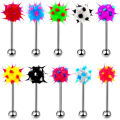5/10PCS Silicone Tongue Ring Piercing Barbell Tragus Rings Stainless Stee Helix Ear Cartilage Earring Body Jewelry for Women 14g.
