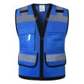 Hi Vis Safety Vest Orange Reflective Work Vest for Warehouse Construction Supervisor Working Clothes.