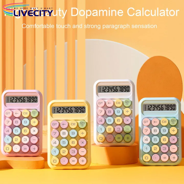 Lightweight Calculator Vintage Typewriter Style 10-digit Calculator ...