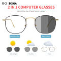 OQ BOGA 6 Styles Anti UV Photochromic Sunglasses Men Women Anti Blue Light Proof Radiation Oval Frame Computer Eyeglasses.