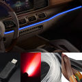 Neon Car Led Strip Rgb Usb Ambient Led Lighting Kit With Fiber Optic For Car Interior Decoration Center Console Dashboard. 