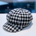 Autumn Winter Hats For Women Check Octagonal Caps Ladies Casual Woolen Hat Winter Beret Women Cap. 