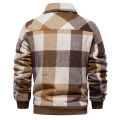 AIOPESON Mens Flannel Plaid Sherpa Fleece Lined Winter Jacket Turn Down Collar Thicken Warm Casual Shirt Jackets Coats Men.