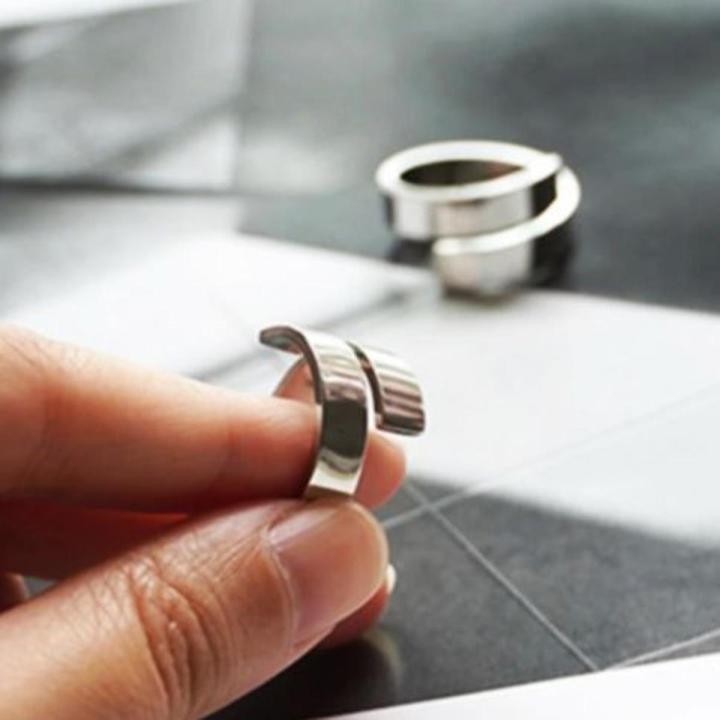 Classic Spring Ring for Man Adjustable Jewelry Rings Free Size for Men Women Gothic Thumb Finger