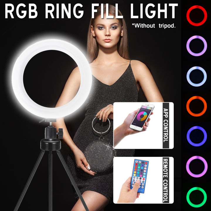 Photos For Lives APP Control 200 LEDs RGBW Ring Selfie Light Phone Holder Photography Fill Light for Youtube Video Makeup Live Stream Selfie with Remote control