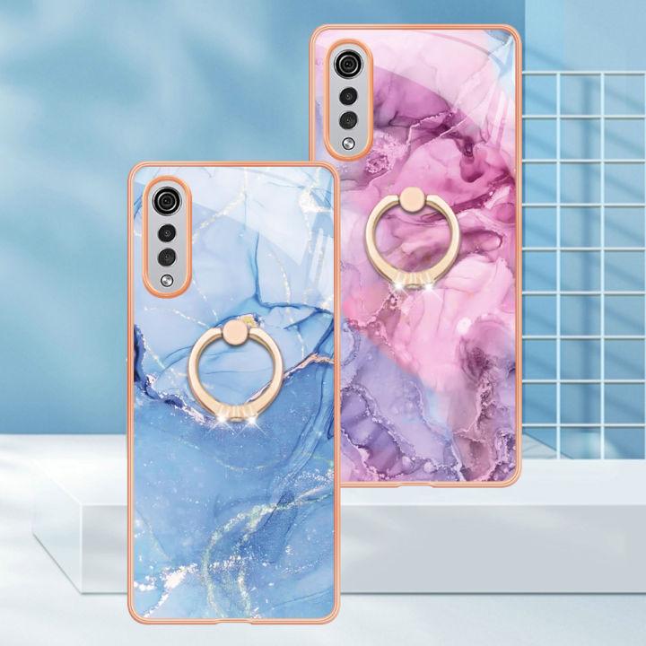 Marble%20Pattern%20Ring%20Holder%20Slim%20Phone%20Case%20For%20LG%20Velvet%204G%20/%20Velvet%205G%20/%20G9%20Velvet%20Phone%20Case%20Metal%20Kickstand%20Cover%20-%20Image%202