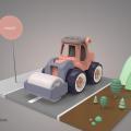 Road Roller - C001 Removable Assembly Engineering Vehicle.