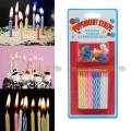 2 Pack Mini Birthday Cake Candle (24pcs) Multi Color | Papermint Stilripe Birthday Candle |.