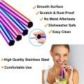 Vinaco Reusable Smoothie Straw, 0.4'' Extra Wide Stainless Steel Straw 10.5'' & 8.5'' Long colorful Straws, (1-4) Pack Metal Straw with 1 Reusable Straw Brush Cleaner for Milkshake, Smoothie, Bubble tea.