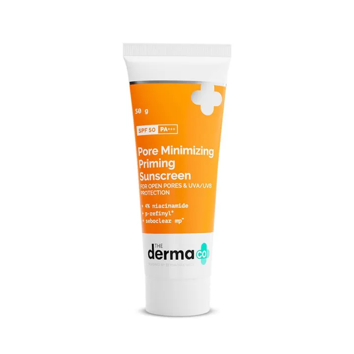 The Derma Co Pore Minimizing Priming Cream Sunscreen with SPF 50-50 gram