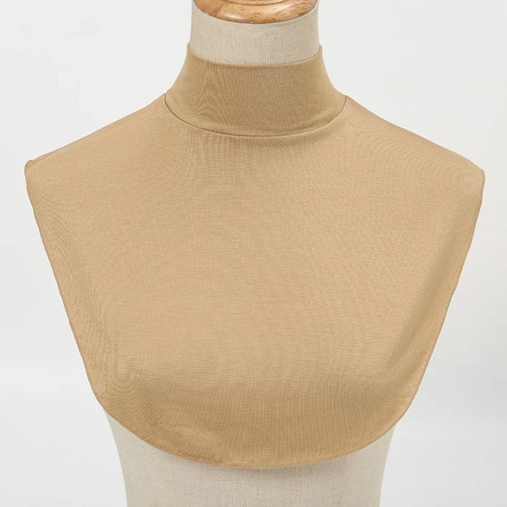 Womens%20Modal%20Turtleneck%20Collar%20Islamic%20Hijab%20Extensions%20Solid%20Color%20Mock%20Neck%20Half%20Top%20Blouse%20Detachable%20Hijab%20Neck%20Warmer%20-%20Image%205