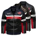 Men Faux Leather Jacket Motorcycle 4XL Men's Jackets Black Jaqueta De Couro Masculina Outwear Male PU Leather Coats Mens. 