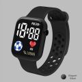 Sports waterproof simple Black silicone electronic watch for men.