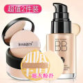 【BB Cream + Setting Powder】BB Cream Concealer Moisturizing Foundation Waterproof Air Cushion BB Cream Plain Face Cream. 