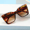 Oulaiou 5284 Leopard Print Butterfly Large Frame Sunglasses Women's Plain Glasses Men's Fashionable Catwalk European and American Cross-Border Sunglasses. 