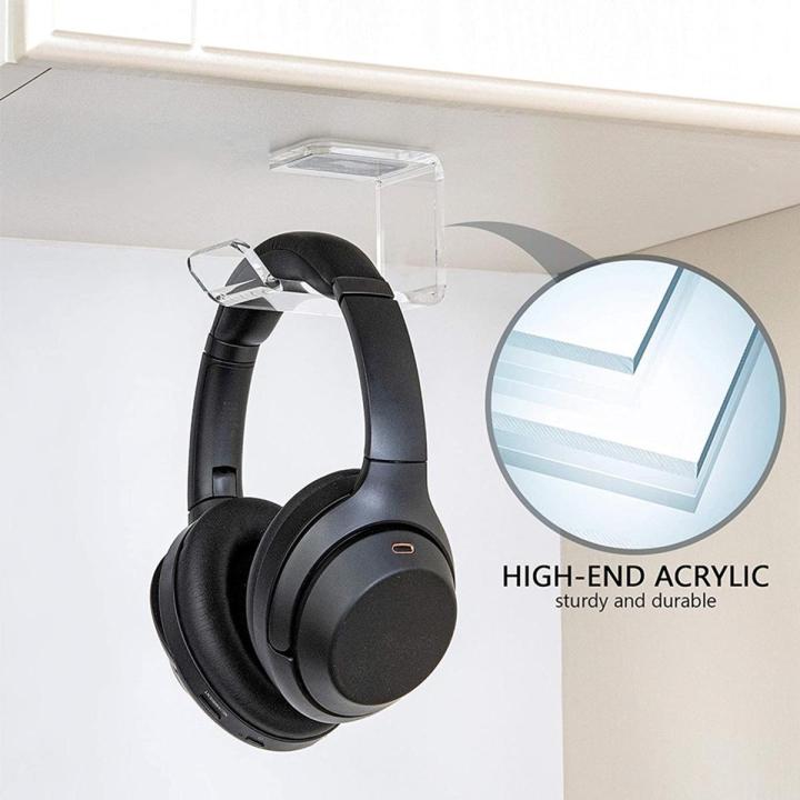 1Pc Headphone Bracket Hanger Under Desk Wall Mounted Headset